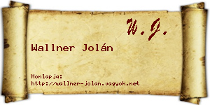 Wallner Jolán névjegykártya
